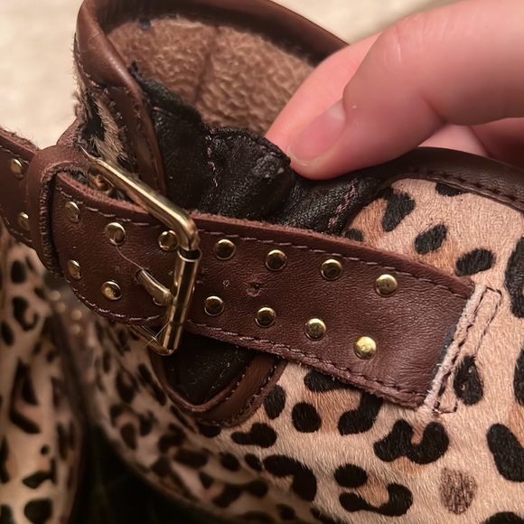 Sperry Top-Sider Falcon Brown/Leopard Pony Boot Cow Leather Fleece Lined Size 7 - Picture 8 of 8